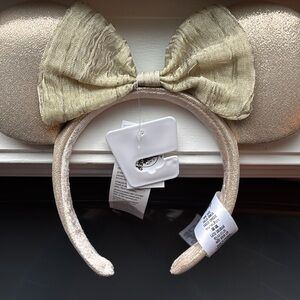 Disney Golden Mickey Ears with a bow. NWT